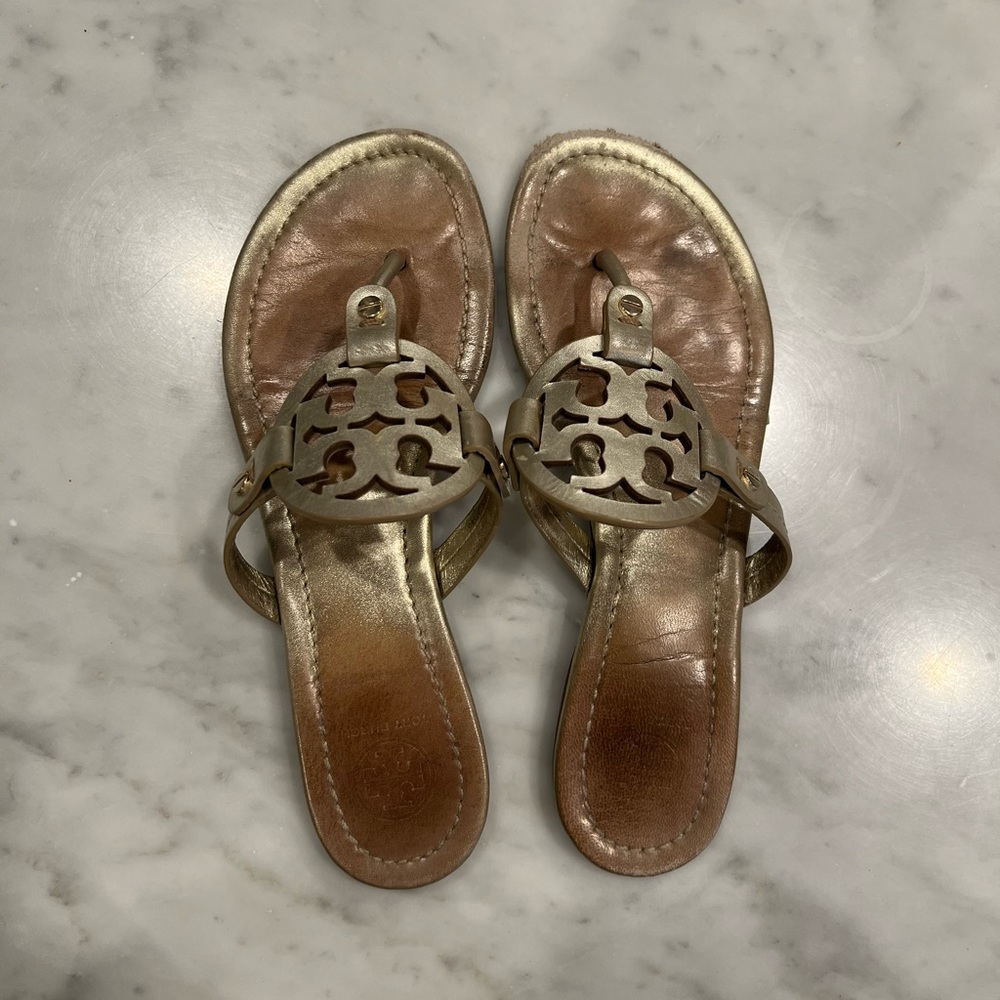 Tory Burch Gold Miller Sandals